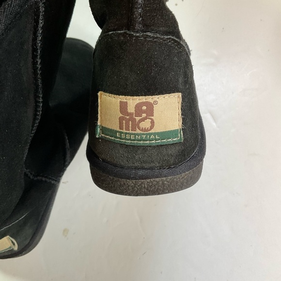 Lamo Black Suede Mid-Calf Boots Size 6 - Picture 6 of 7